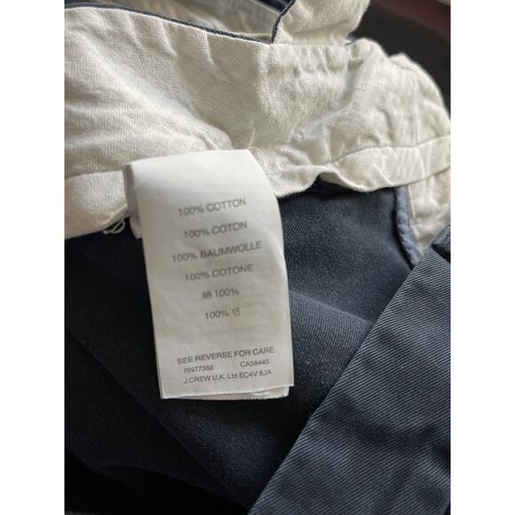 J. Crew Bowery Classic Fit Mens Flat Front Chinos 34x30 Navy - Picture 10 of 13